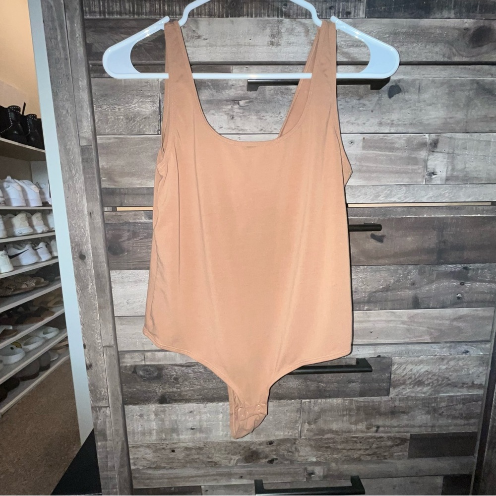 tan / brown tank slim bodysuit